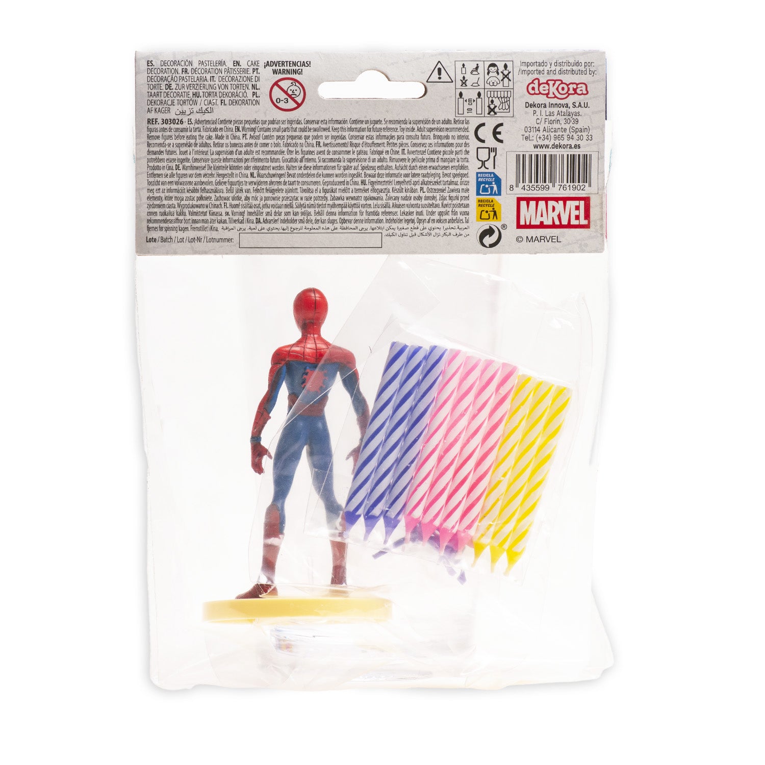 KIT PVC SPIDERMAN AVEC 10 BOUGIES POUR DÉCORER LES GÂTEAUX