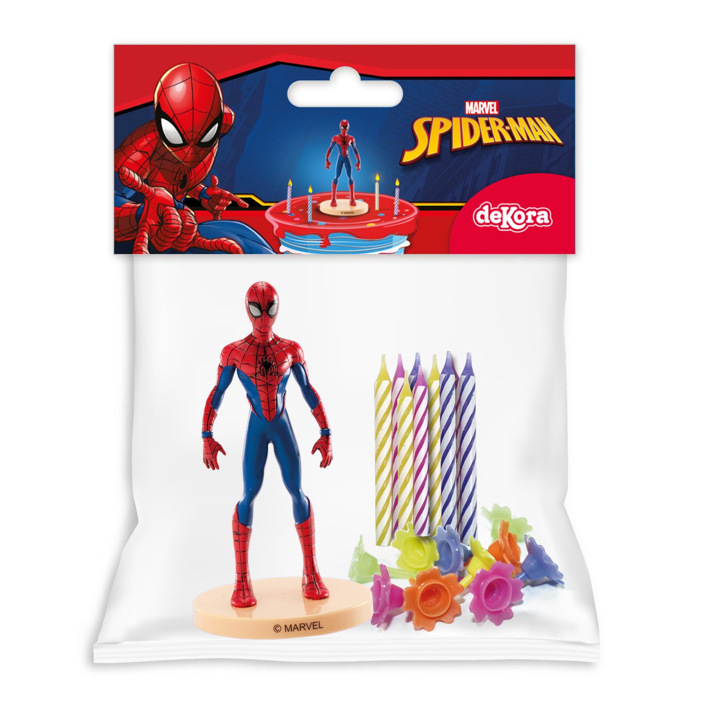 PVC KIT SPIDERMAN WITH 10 CANDLES TO DECORATE CAKES