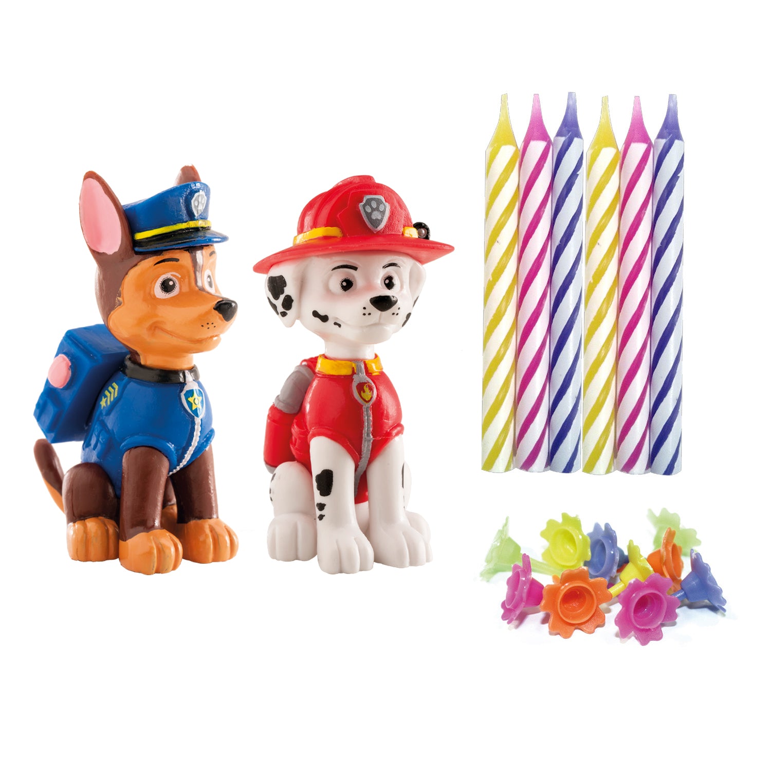 KIT PVC RETAIL PAW PATROL CON 10 VELAS PARA DECORAR TARTAS