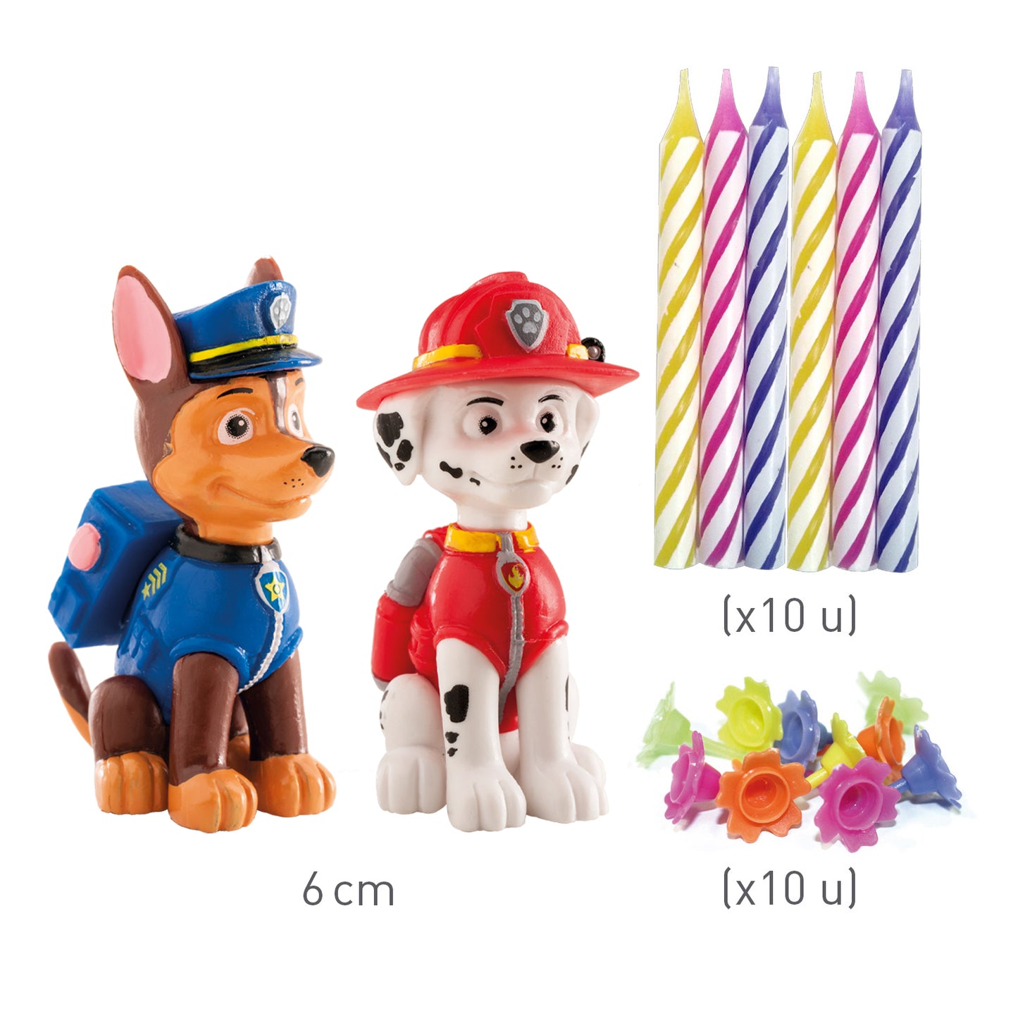 PVC RETAIL KIT PAW PATROL WITH 10 CANDLES TO DECORATE CAKES