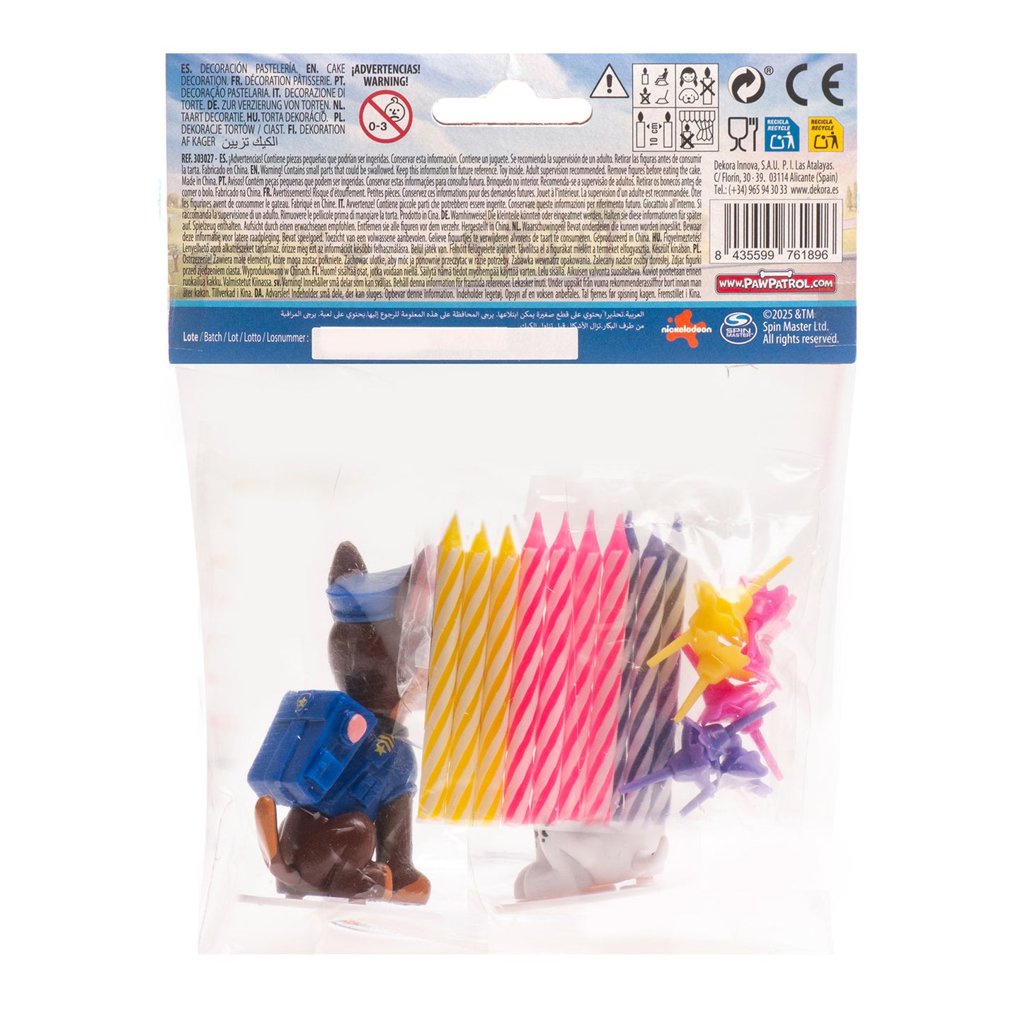 PVC RETAIL KIT PAW PATROL WITH 10 CANDLES TO DECORATE CAKES