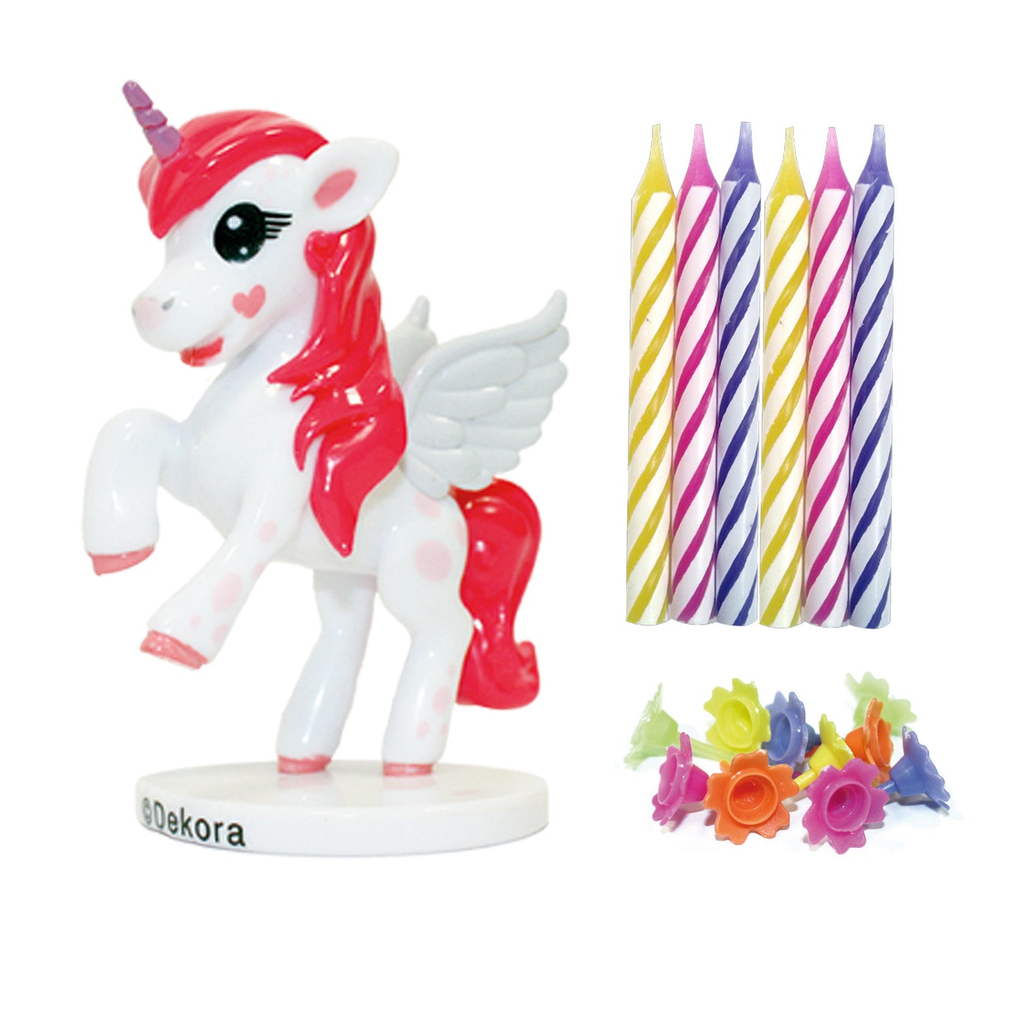 PVC RETAIL KIT UNICORN WITH 10 CANDLES TO DECORATE CAKES