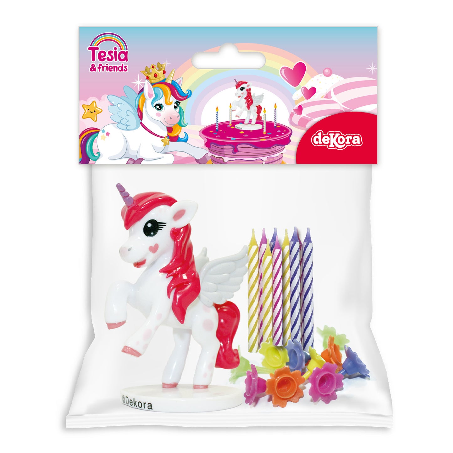 PVC RETAIL KIT UNICORN WITH 10 CANDLES TO DECORATE CAKES
