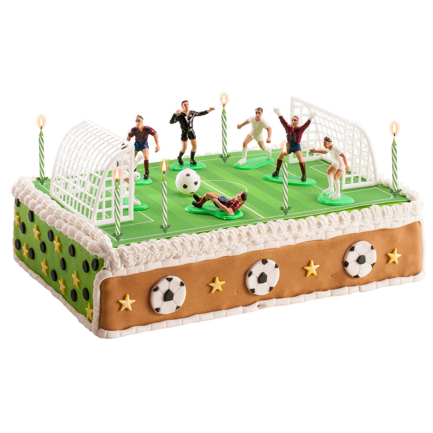 PVC RETAIL KIT FOOTBALL WITH 10 CANDLES TO DECORATE CAKES