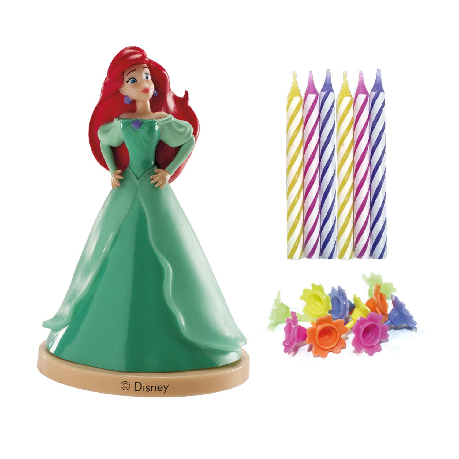 KIT PVC RETAIL ARIEL CON 10 VELAS PARA DECORAR TARTAS