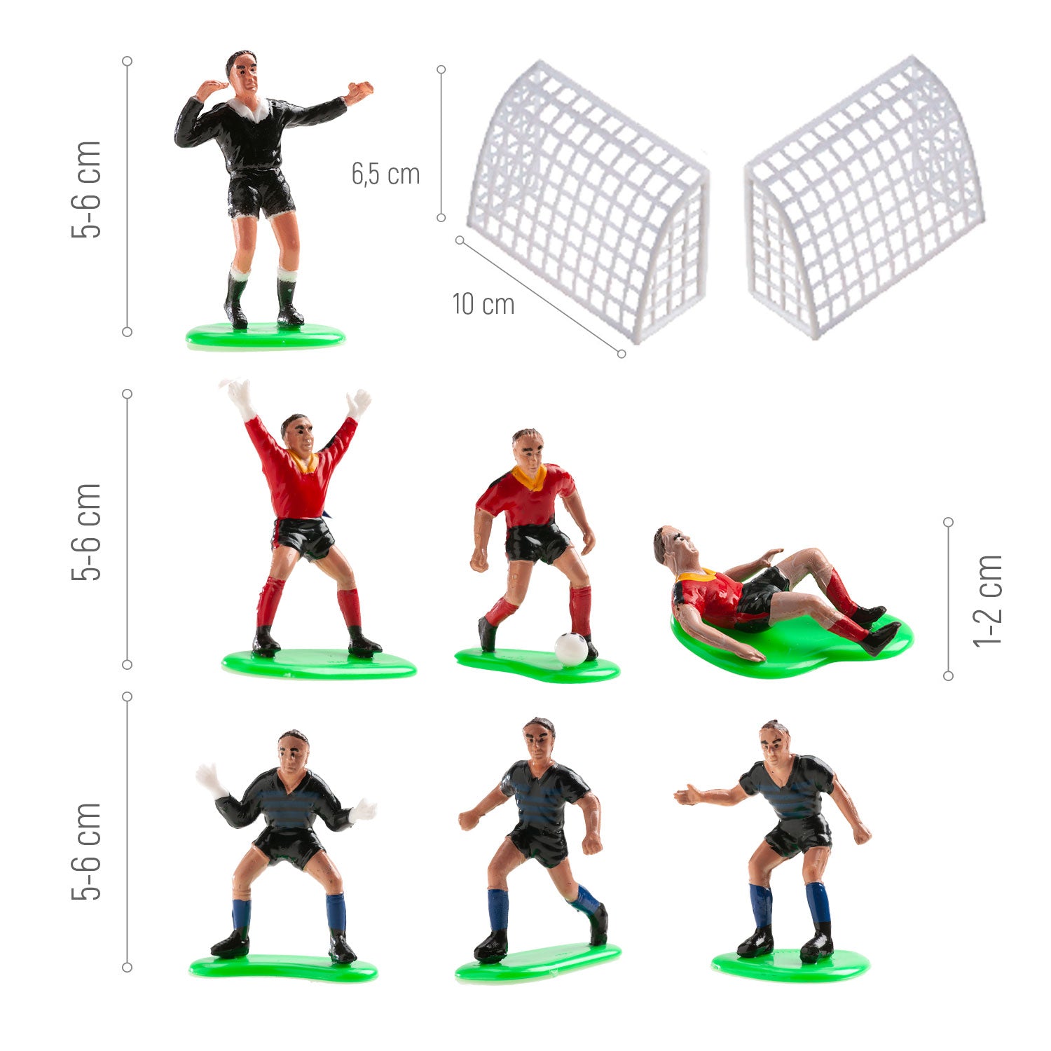 KIT PVC FOOTBALL RED AND BLUE FOR CAKE DECORATION