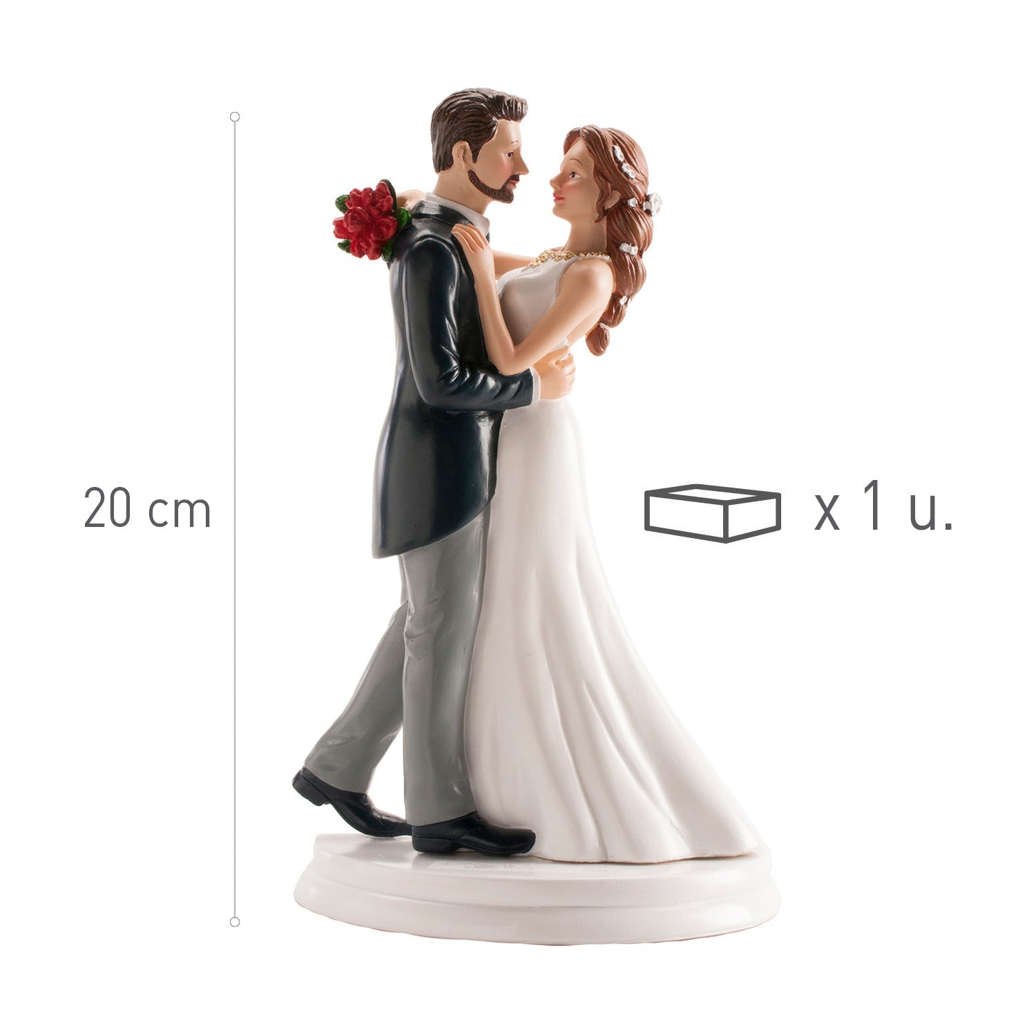 COUPLE DE MARIAGE DANSANT LA VALSE 20 CM