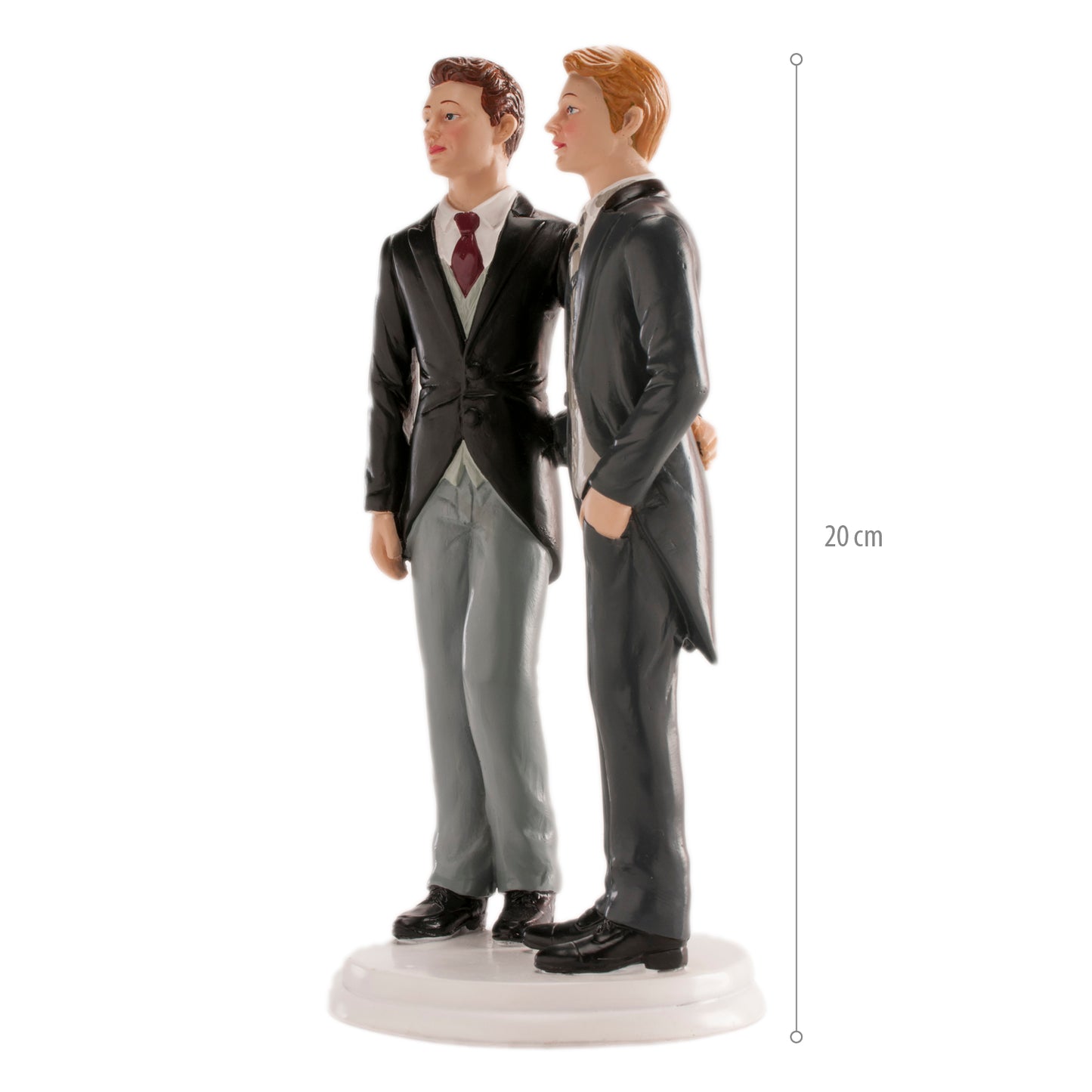 COPPIA SPOSI MATRIMONIO GAY ABBRACCIATI 20CM