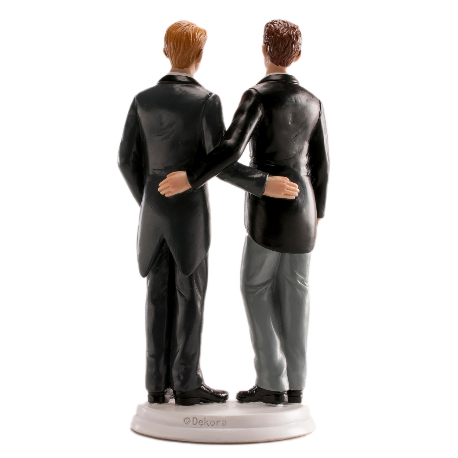 COPPIA SPOSI MATRIMONIO GAY ABBRACCIATI 20CM
