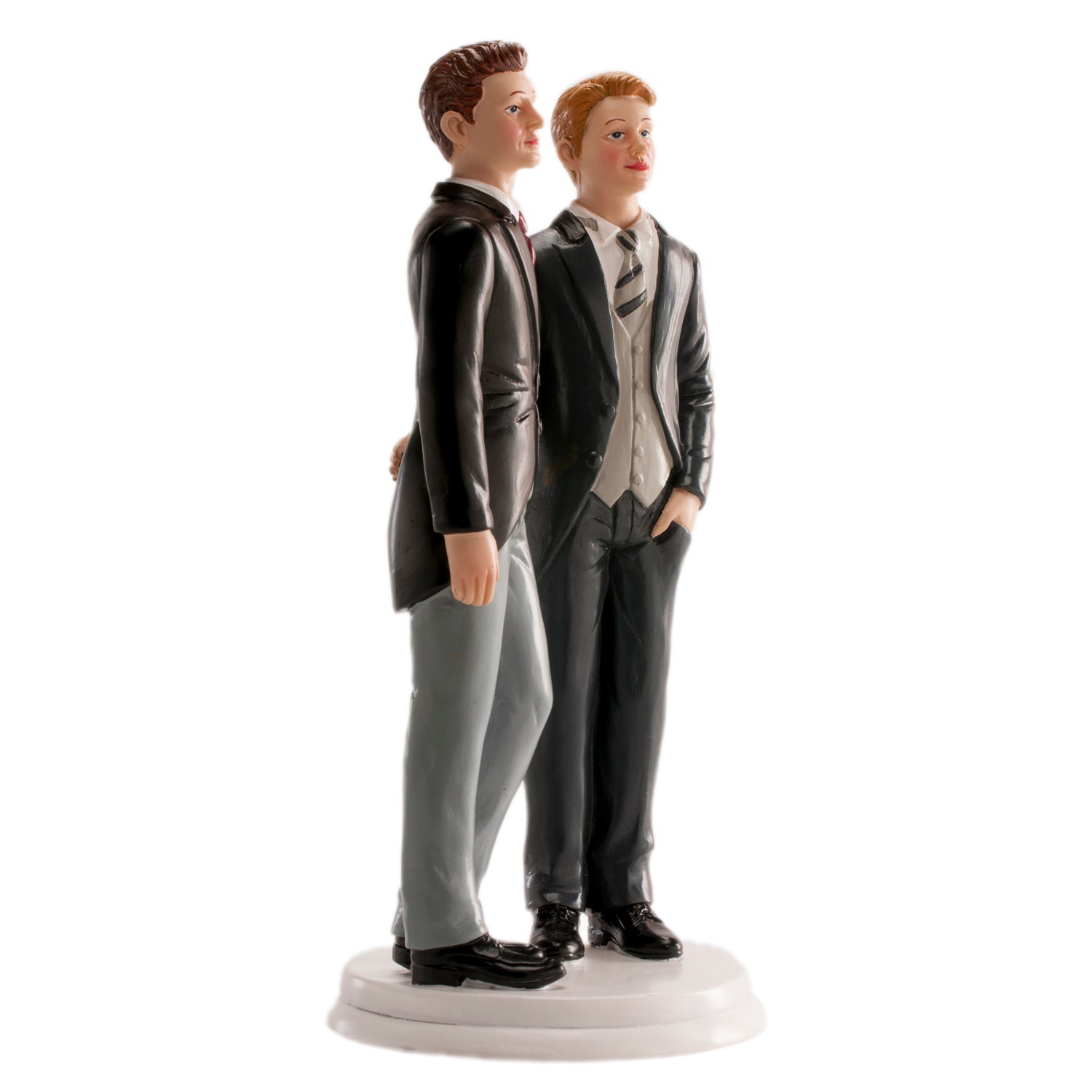 COPPIA SPOSI MATRIMONIO GAY ABBRACCIATI 20CM