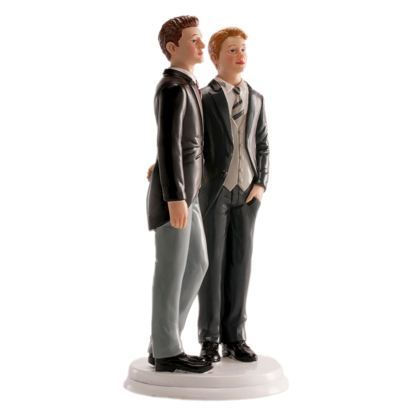 COPPIA SPOSI MATRIMONIO GAY ABBRACCIATI 20CM