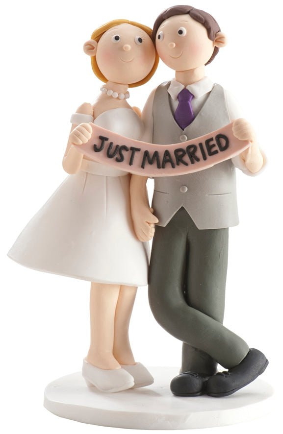 MARIAGE FIGURINE CLAY JUST MARRIED 14CM