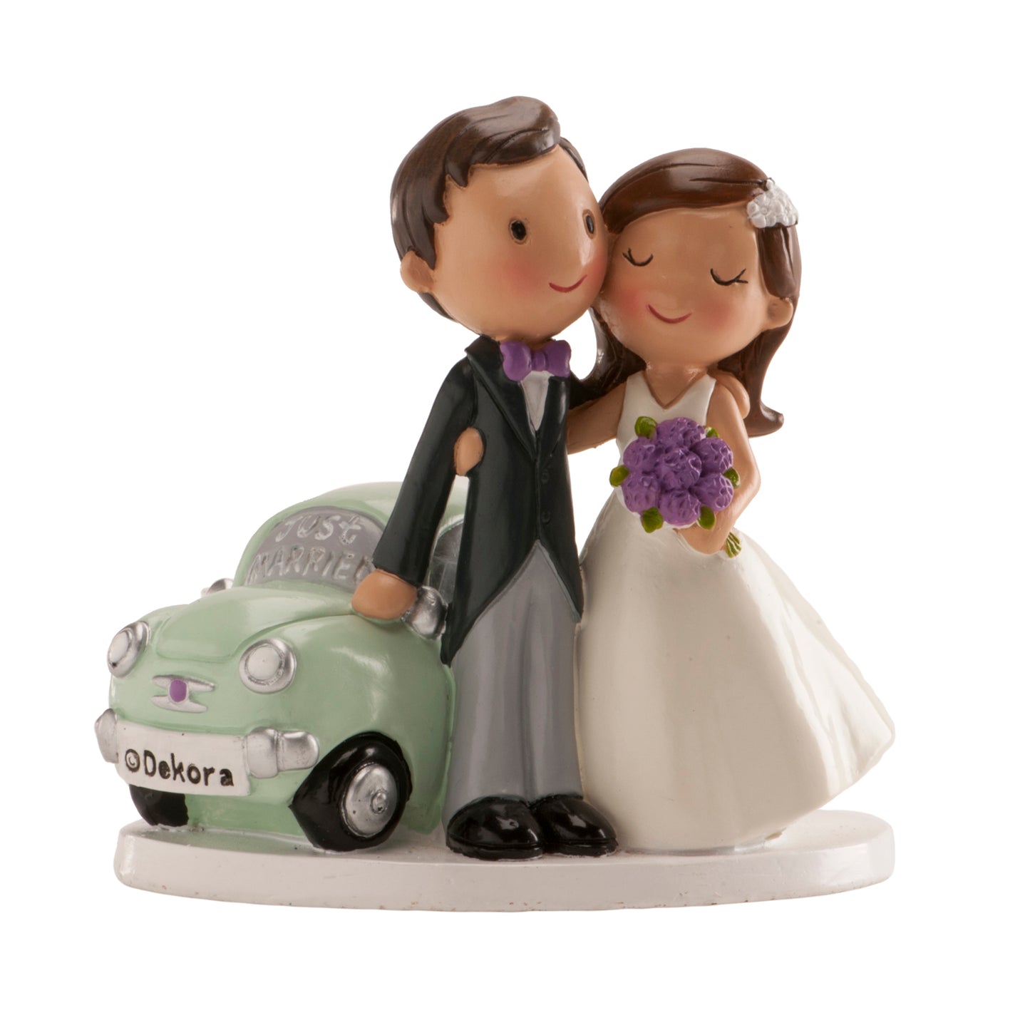 COUPLE DE MARIAGE "AVEC VOITURE JUST MARRIED" 12 CM