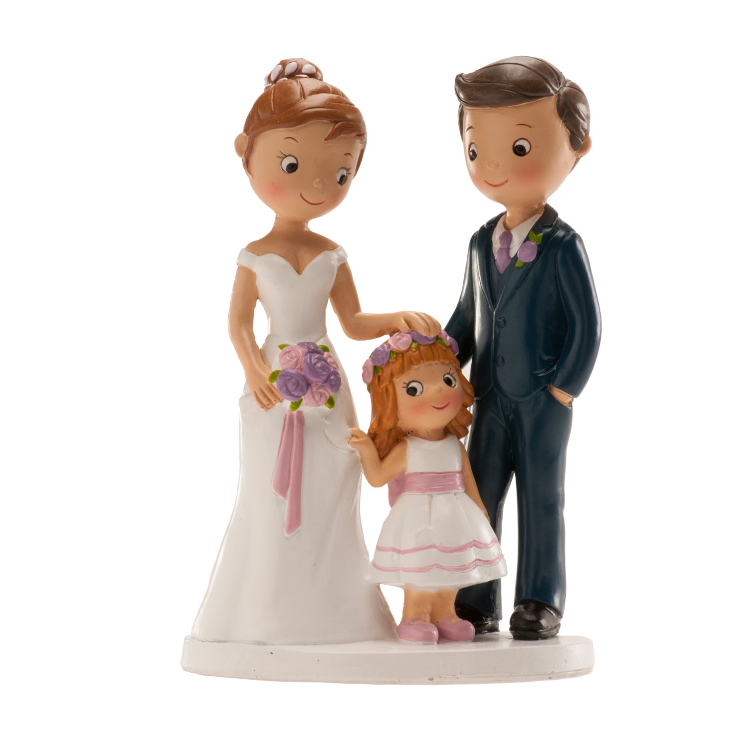COPPIA DI SPOSI CON BAMBINA 16CM