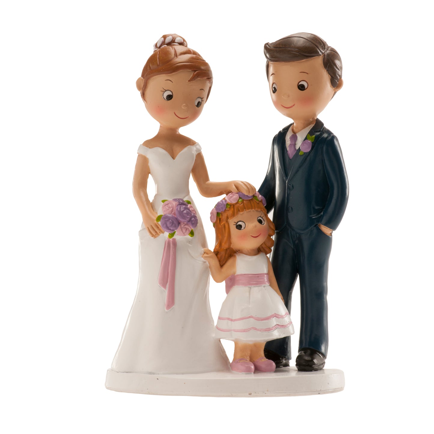 COPPIA DI SPOSI CON BAMBINA 16CM