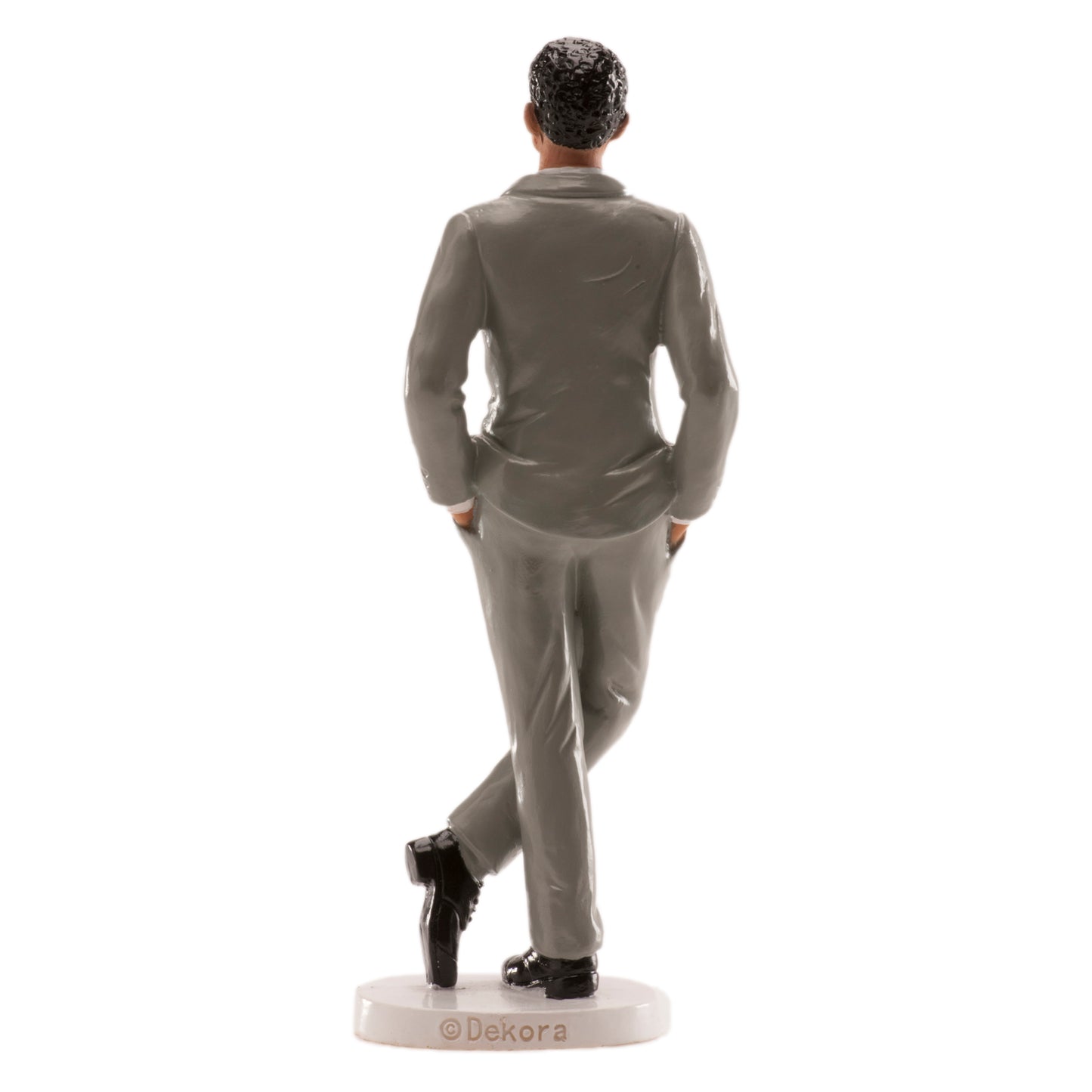 STATUETTA MATRIMONIO UOMO ABITO GRIGIO 16CM