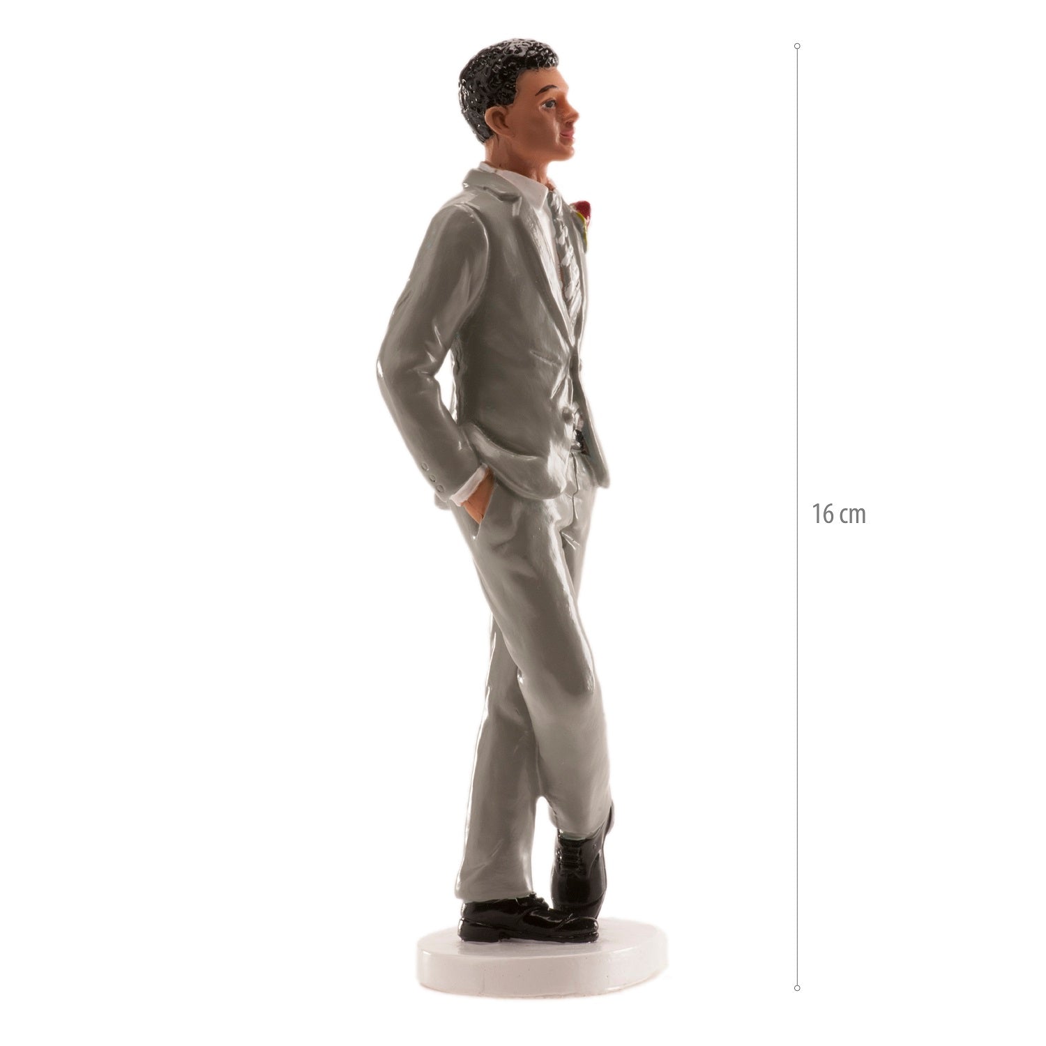 WEDDING MAN FIGURINE "GREY SUIT" 16 CM