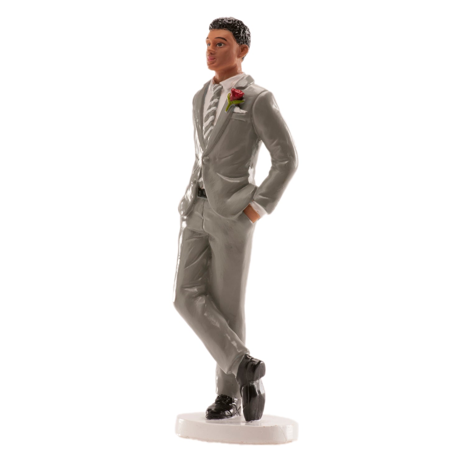 STATUETTA MATRIMONIO UOMO ABITO GRIGIO 16CM