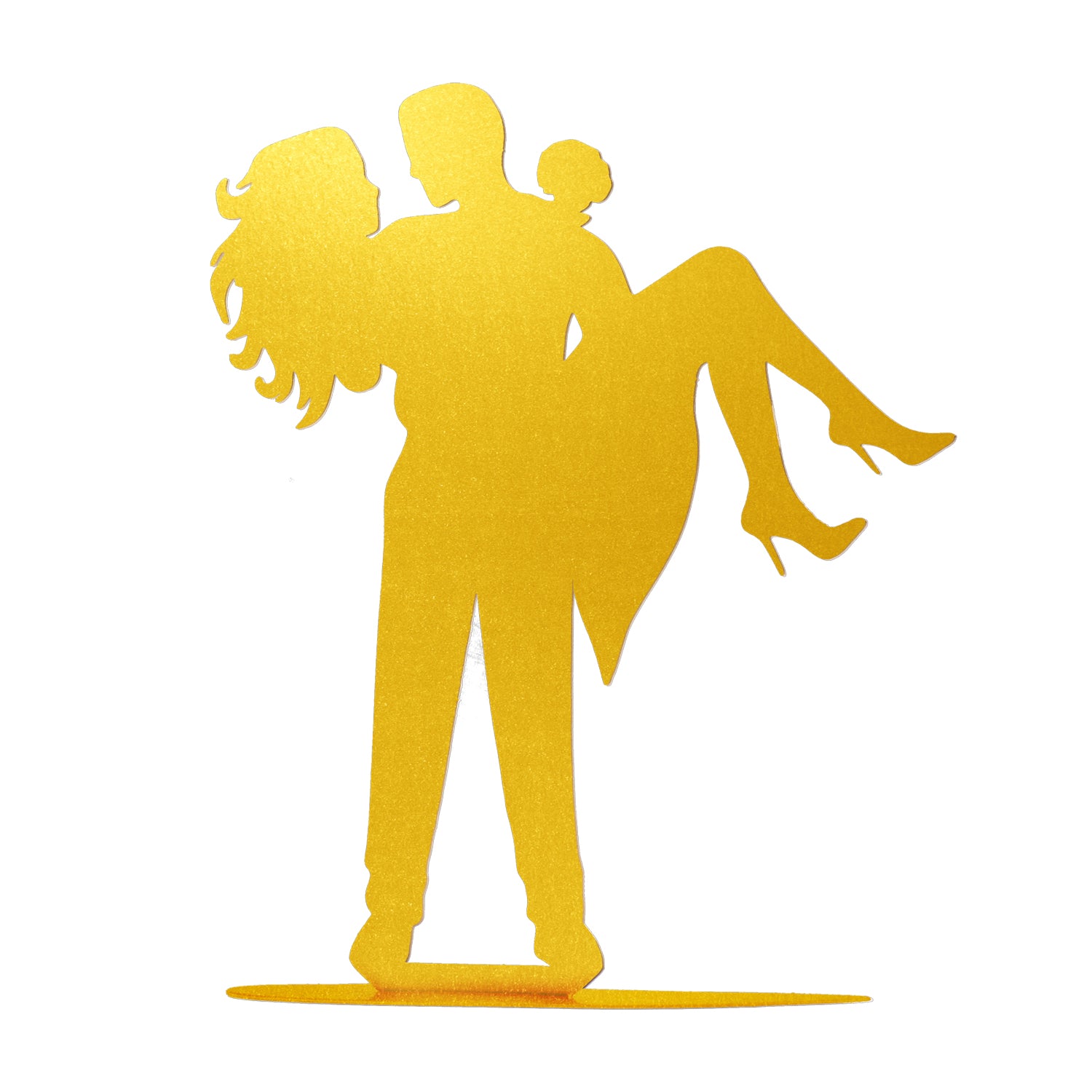 TOPPER PARA TARTA BODA PAREJA METAL DORADO 18CM