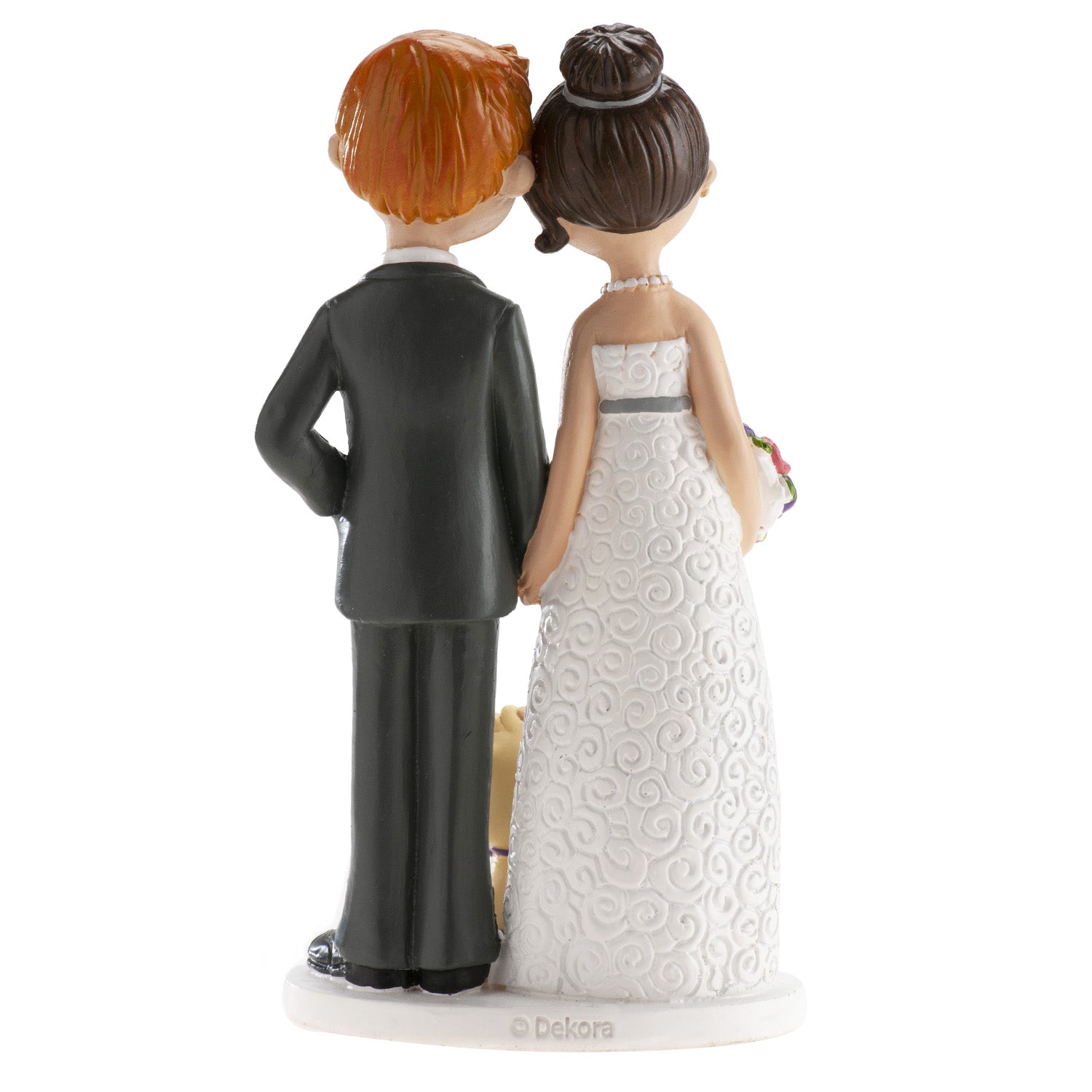 COUPLE DE MARIAGE AVEC CHIEN 16CM