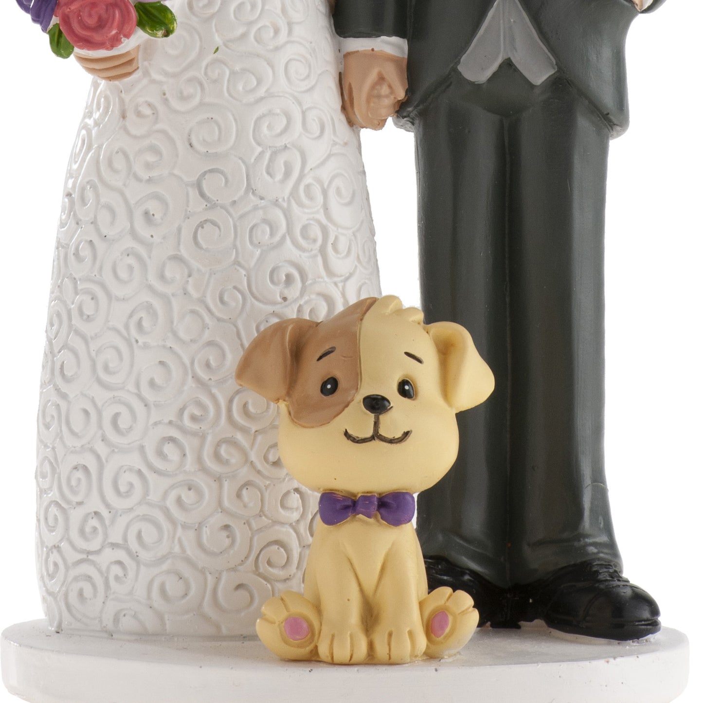 COUPLE DE MARIAGE AVEC CHIEN 16CM