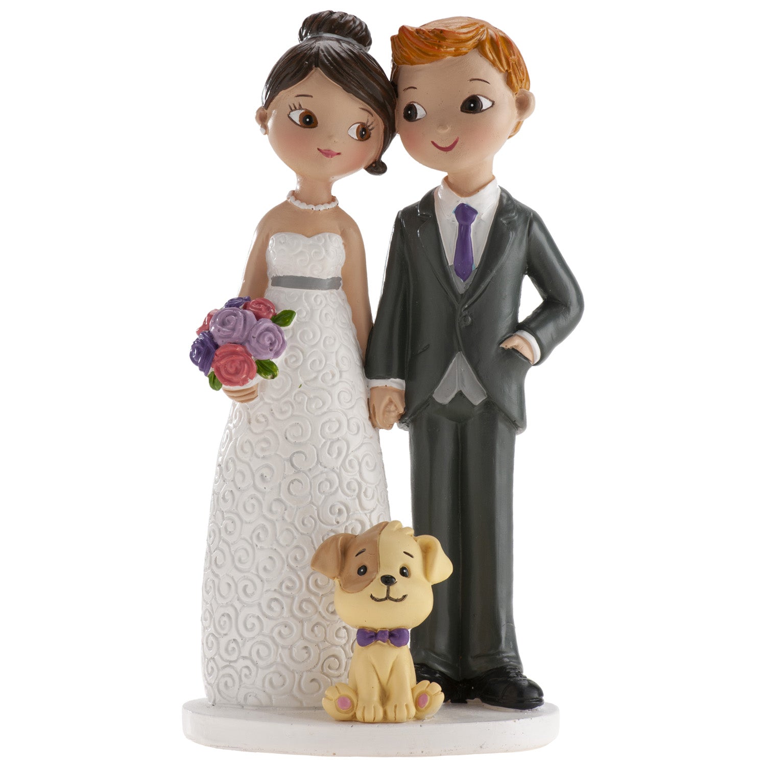 PAREJA BODA CON PERRO 16CM