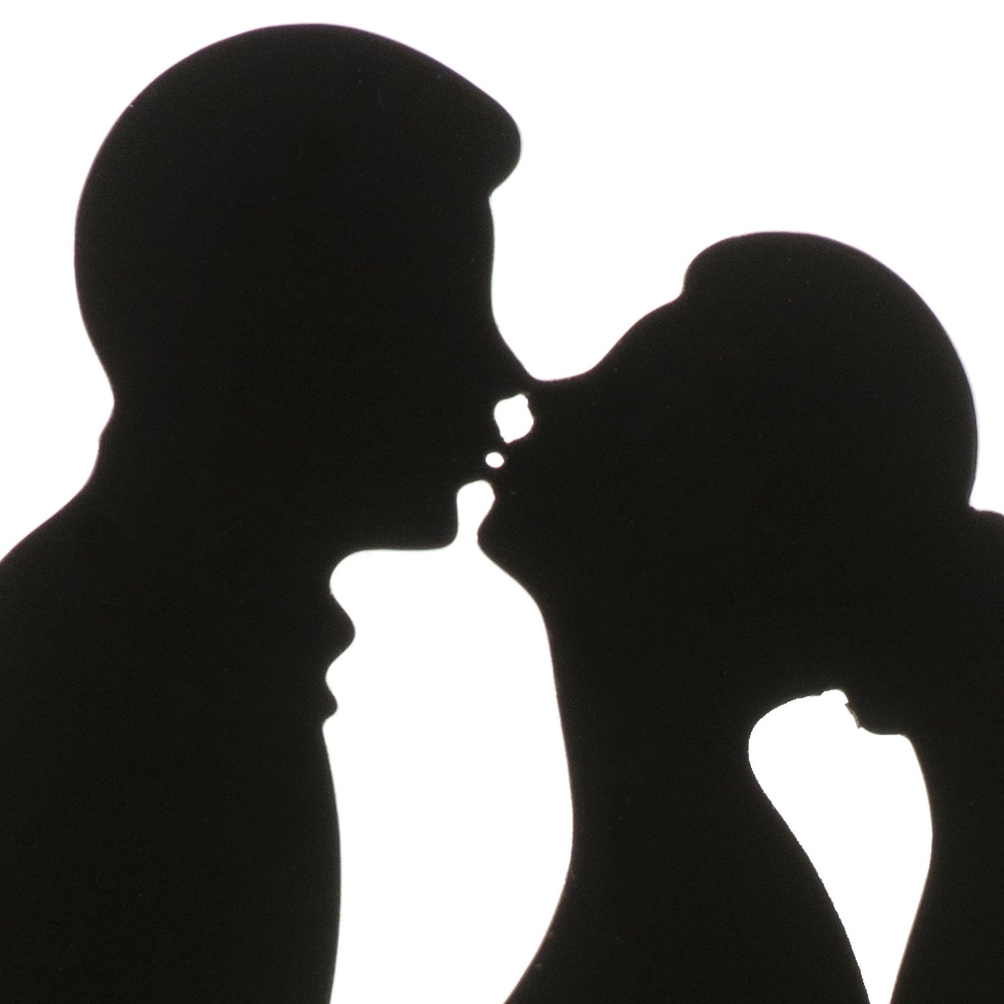 BLACK METAL WEDDING COUPLE KISS 18CM