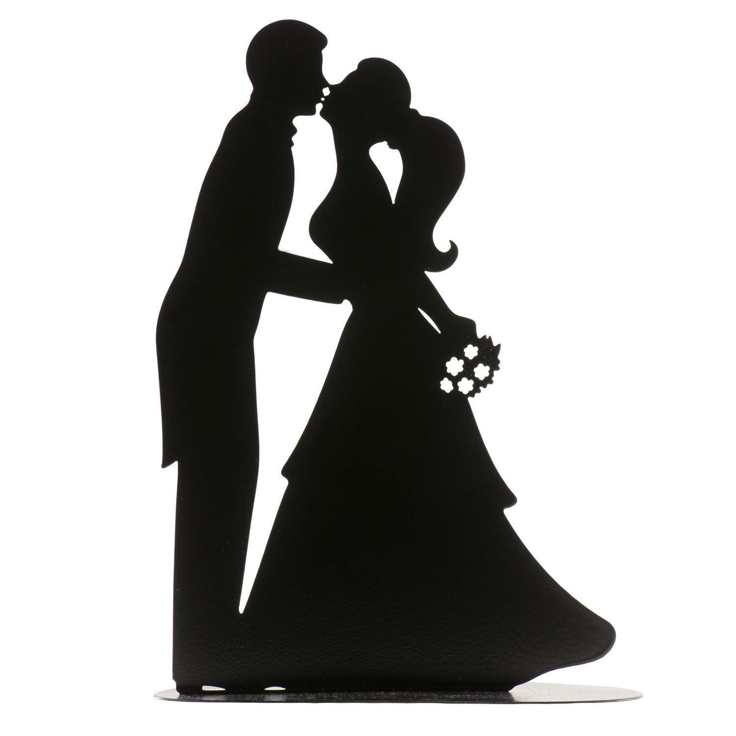 PAREJA BODA BESO DE METAL NEGRO 18CM