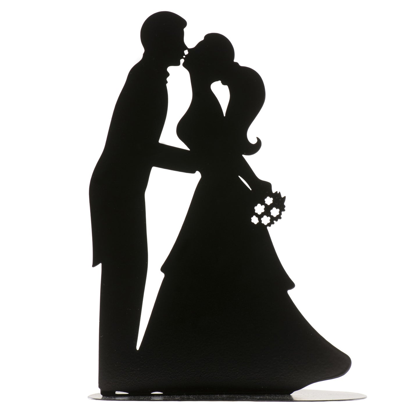 BLACK METAL WEDDING COUPLE KISS 18CM