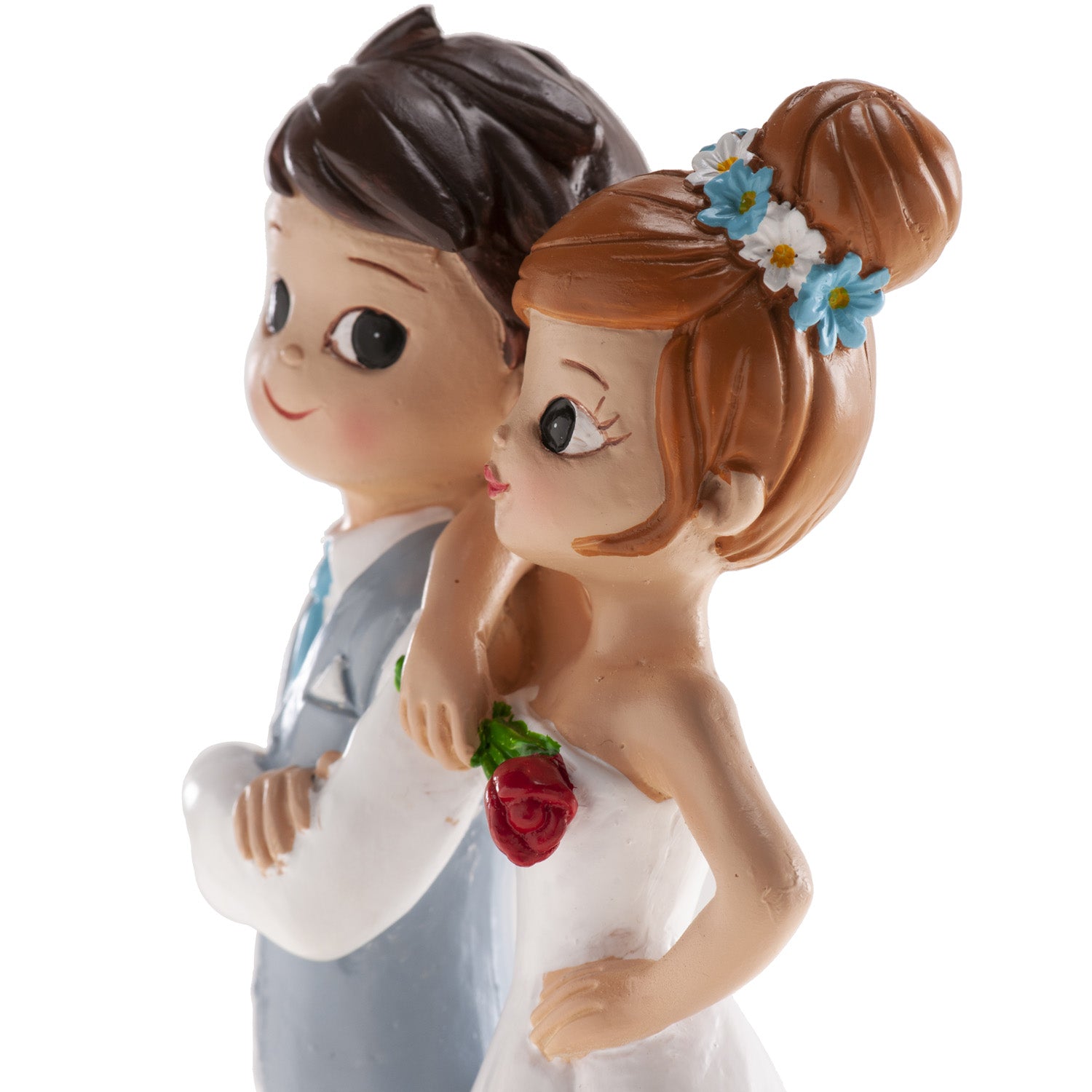 COUPLE DE MARIAGE AVEC FLEUR 16CM