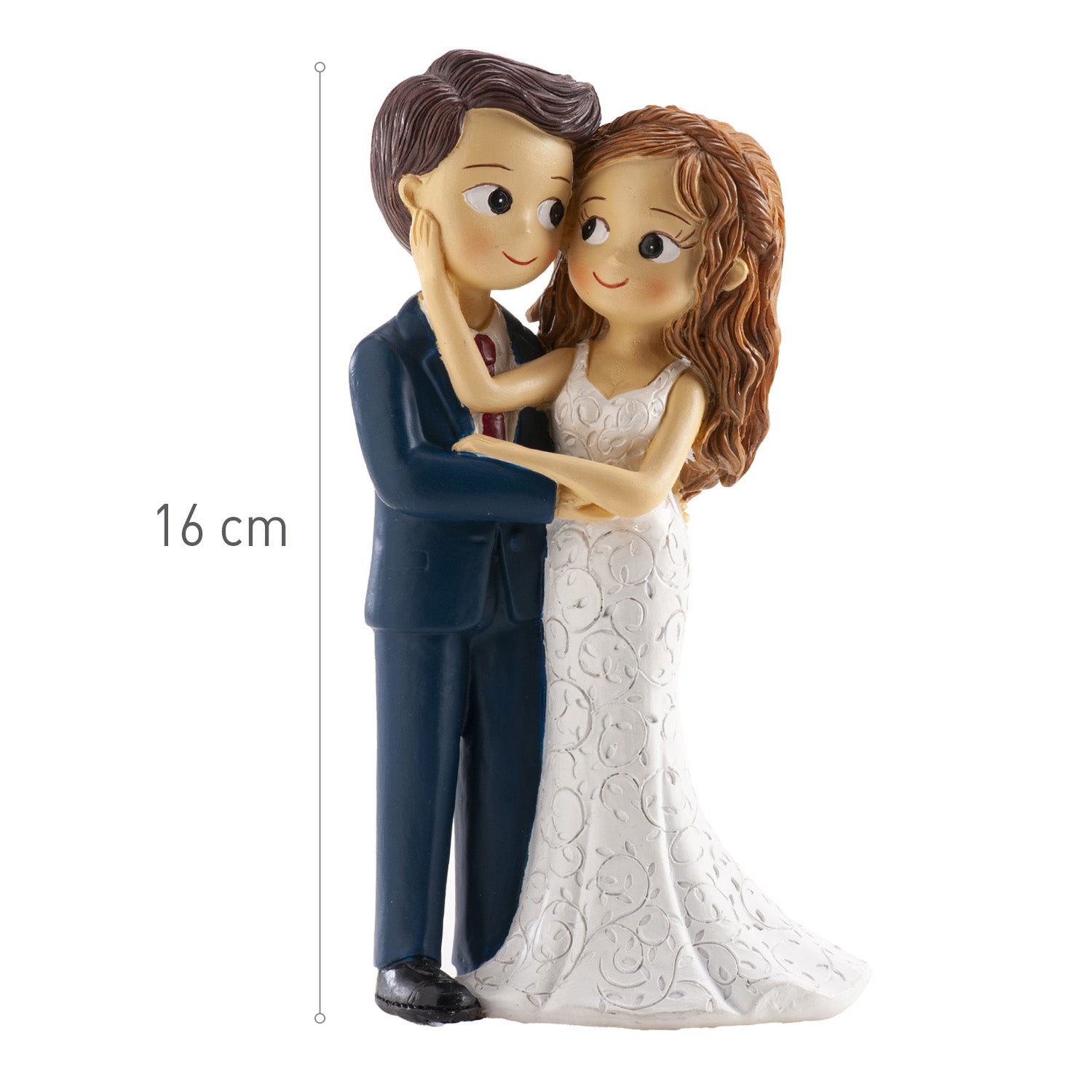 COUPLE DE MARIÉS SE CARESSANT LE VISAGE 16CM