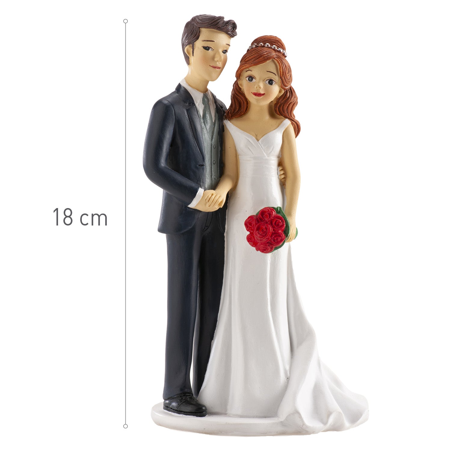 PAREJA DE BODA COGIDOS DE LA MANO 18CM