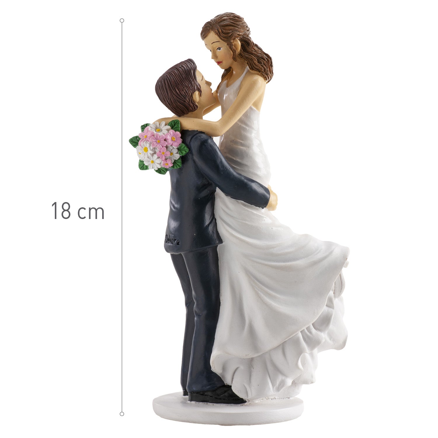 CASAL DE NOIVOS DE BRAÇOS DADOS 18CM
