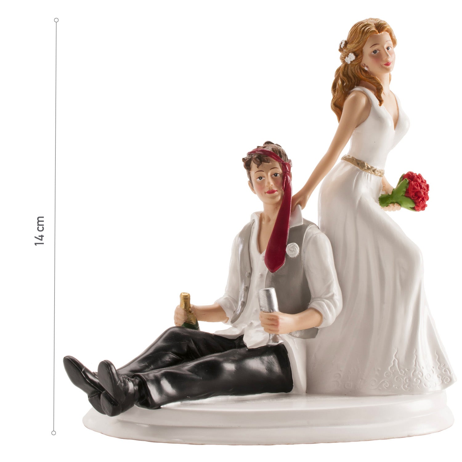 FIGURINE MARIÉS ÉMÉCHÉS 14 cm