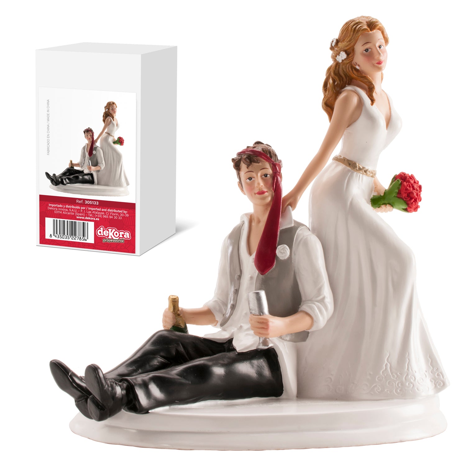 FIGURINE MARIÉS ÉMÉCHÉS 14 cm