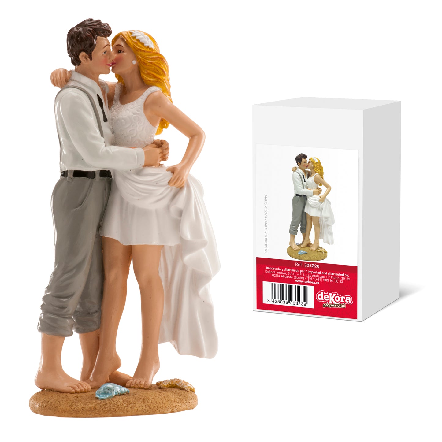 COUPLE DE MARIAGE "À LA PLAGE" 16 CM