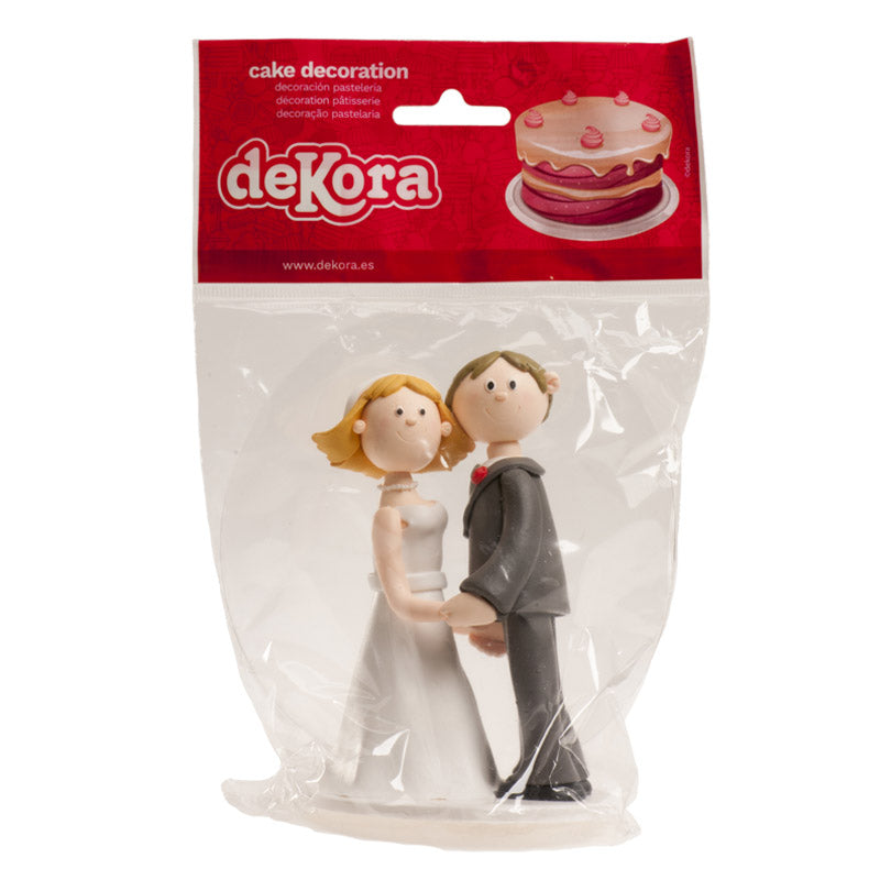 KIT RETAIL PAREJA BODA CLAY COGIDOS DE LA MANO 14CM
