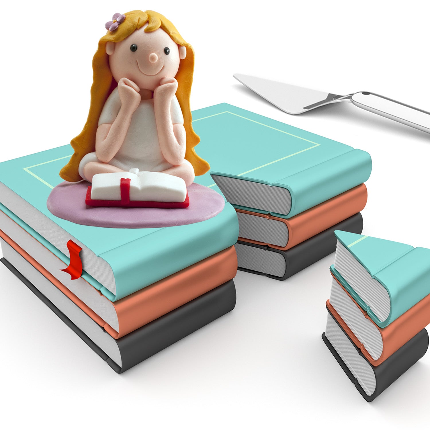FIGURA CLAY BOLO  COMUNHÃO MENINA SENTADA 8 cm