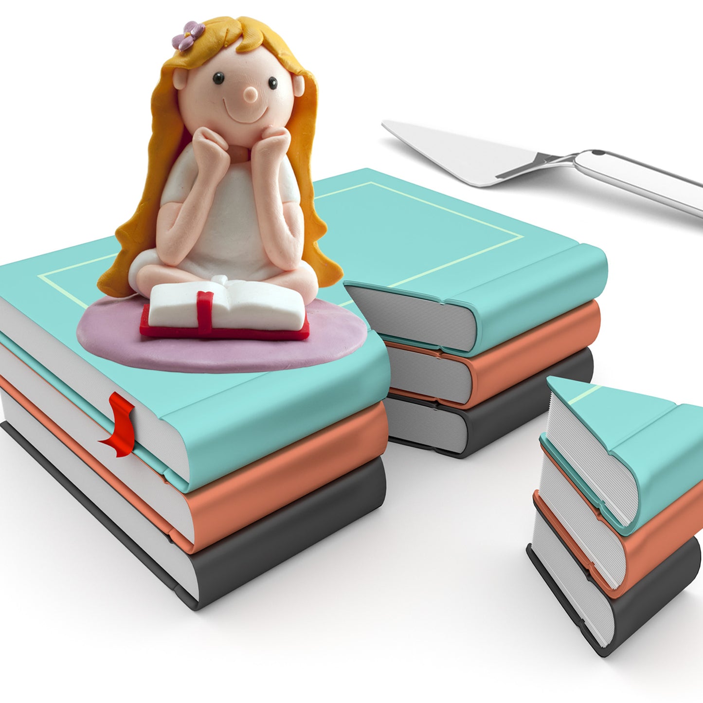 FIGURA CLAY BOLO  COMUNHÃO MENINA SENTADA 8 cm