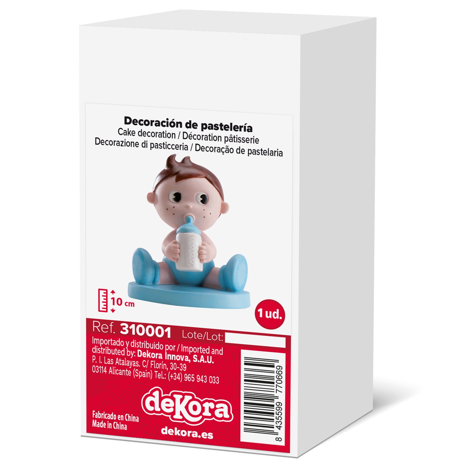 CHILD BAPTISM CAKE FIGURE WITH BOTTLE 10-11CM