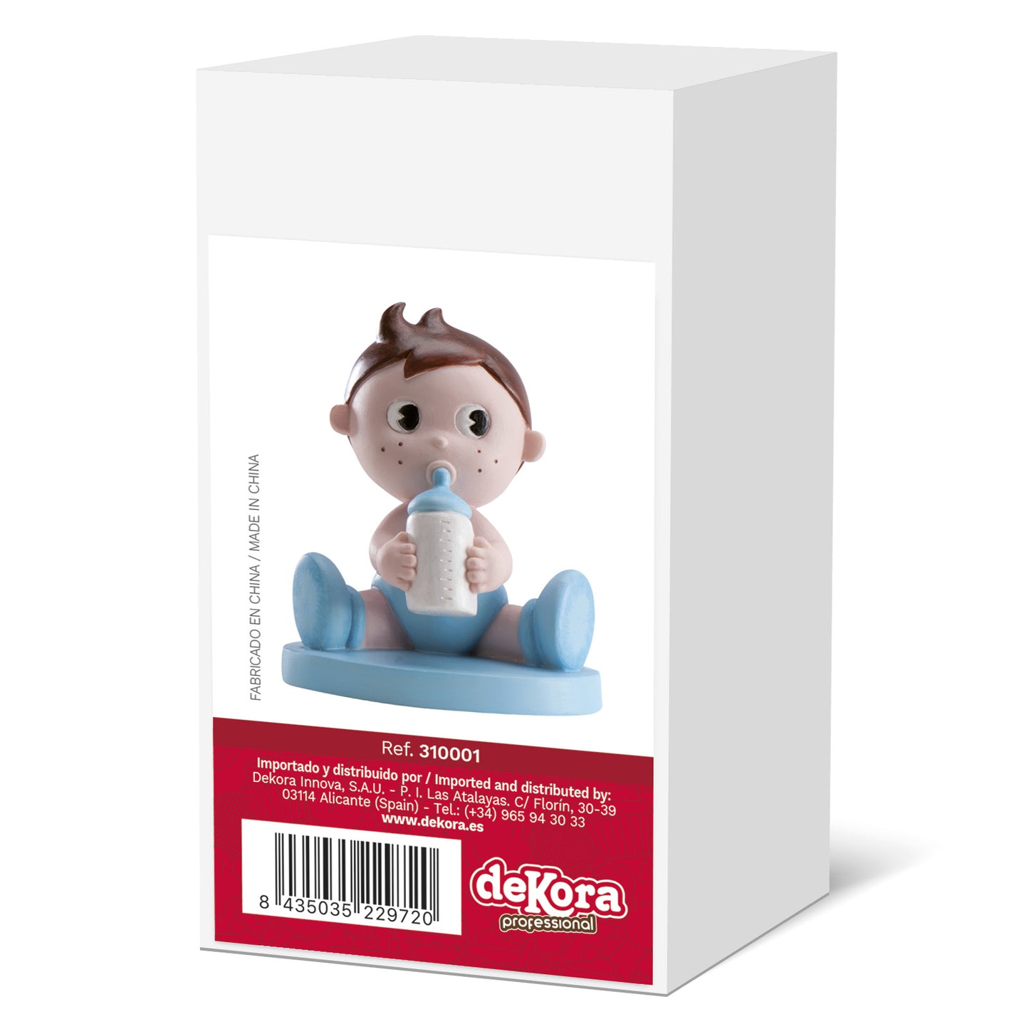 FIGURA TARTA BAUTIZO NIÑO CON BIBERÓN 10-11CM