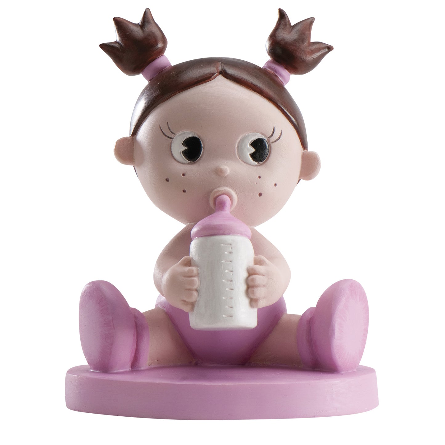 TORTA BATTESIMO FIGURA BAMBINA CON BIBERON 10CM