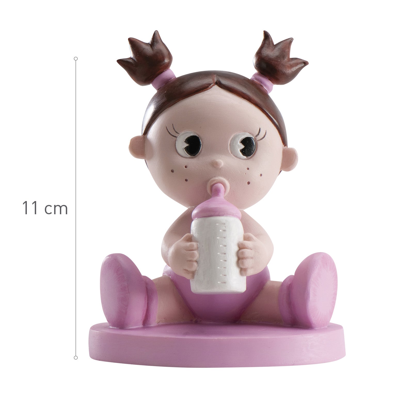 TORTA BATTESIMO FIGURA BAMBINA CON BIBERON 10CM