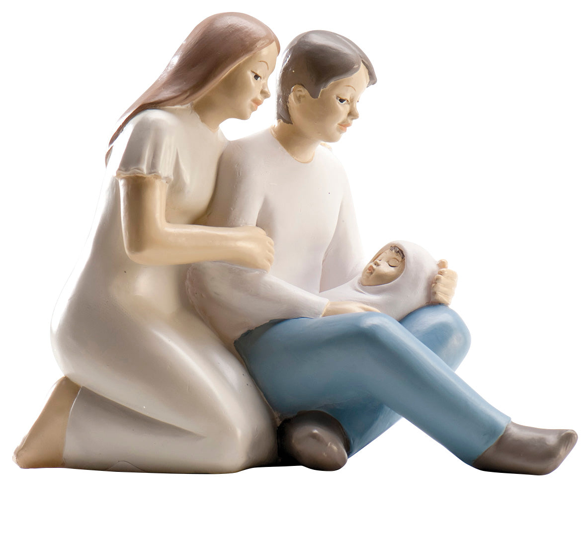 FIGURA DE BAUTIZO PADRES CON BEBÉ 10CM