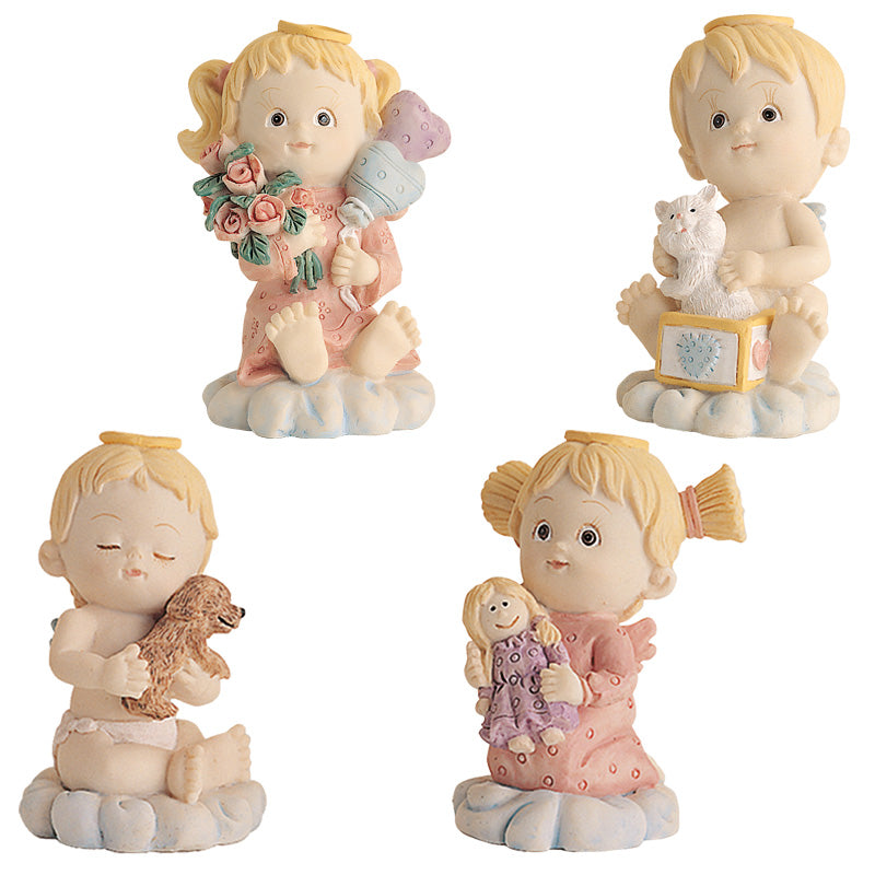 FIGURA TARTA BAUTIZO ÁNGELES SOBRE NUBE 4 MODELOS 7,5CM