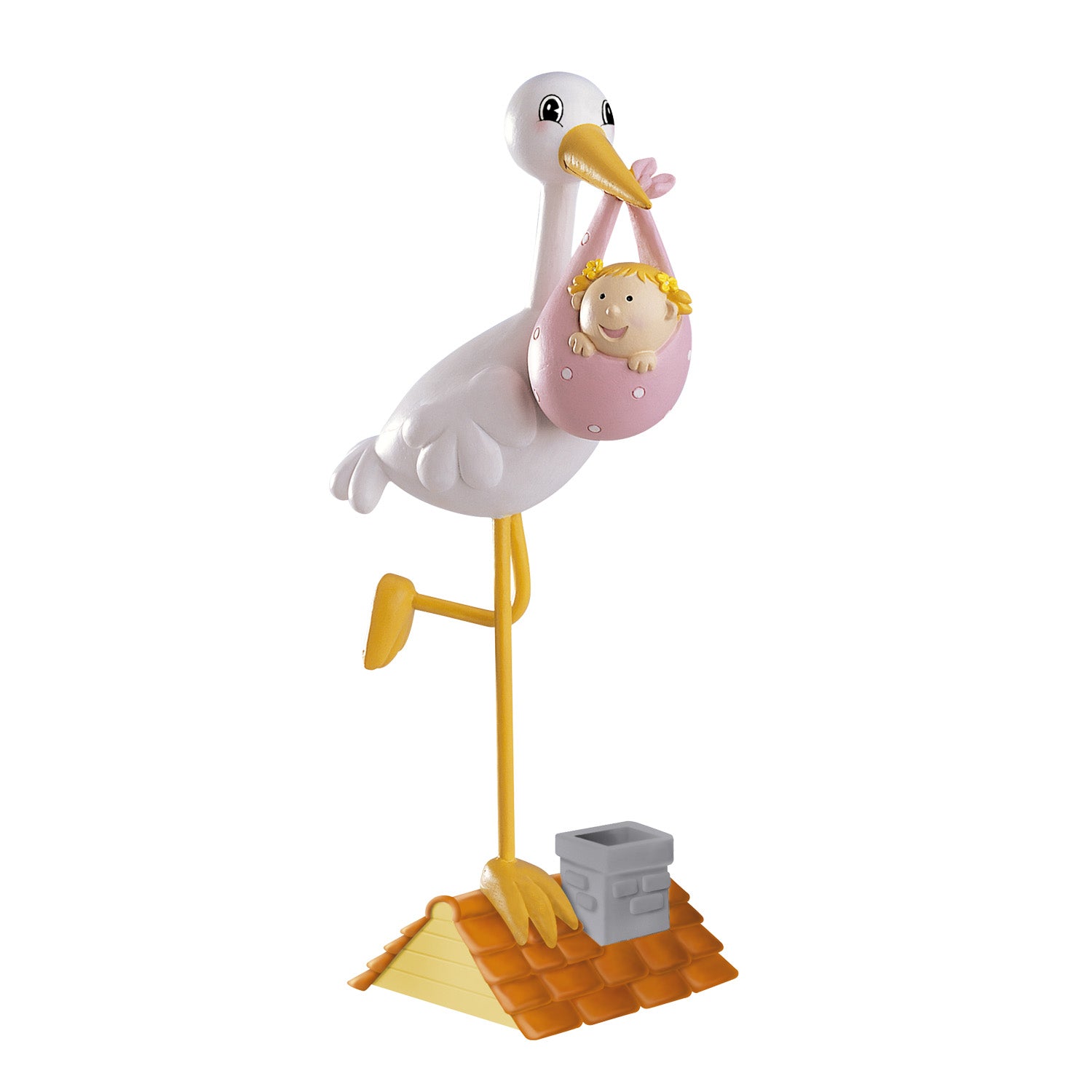 CIGOGNE À CLOCHE-PIED ROSE
