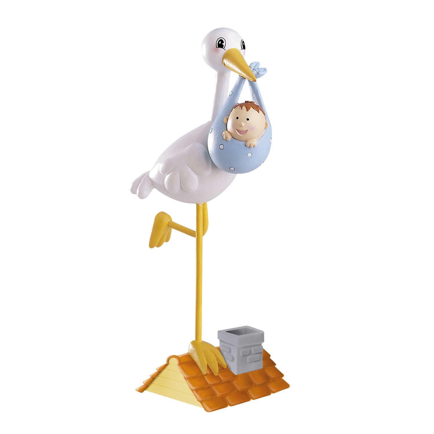 CIGOGNE À CLOCHE-PIED BLEUE