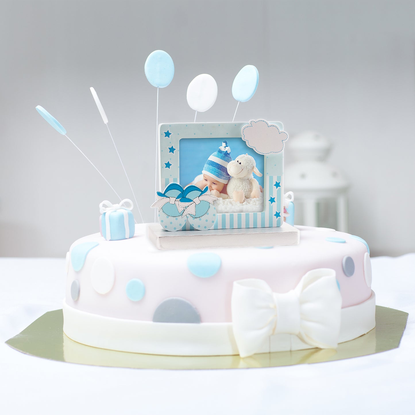 4 CORNICE FOTO SCARPETTE AZZURRE 13X10CM