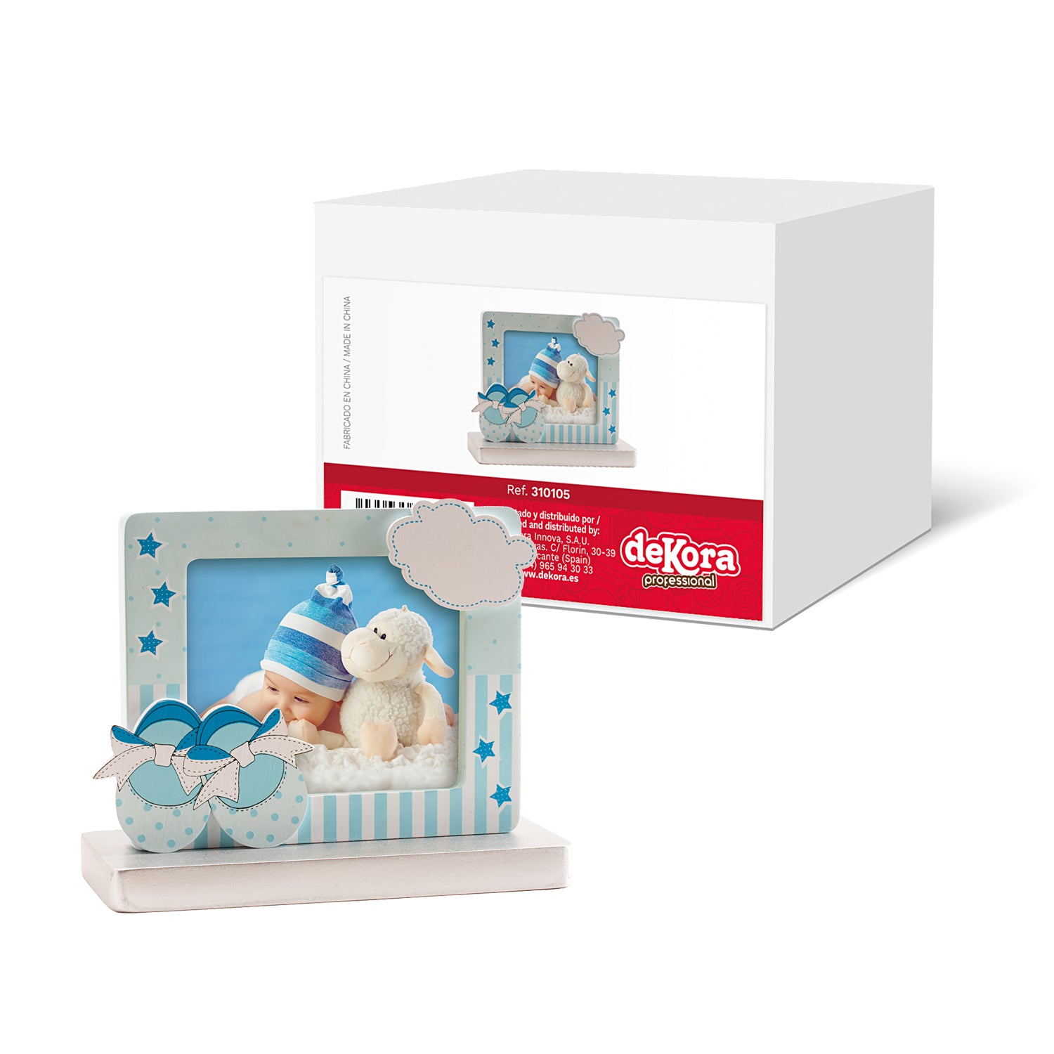 4 CORNICE FOTO SCARPETTE AZZURRE 13X10CM