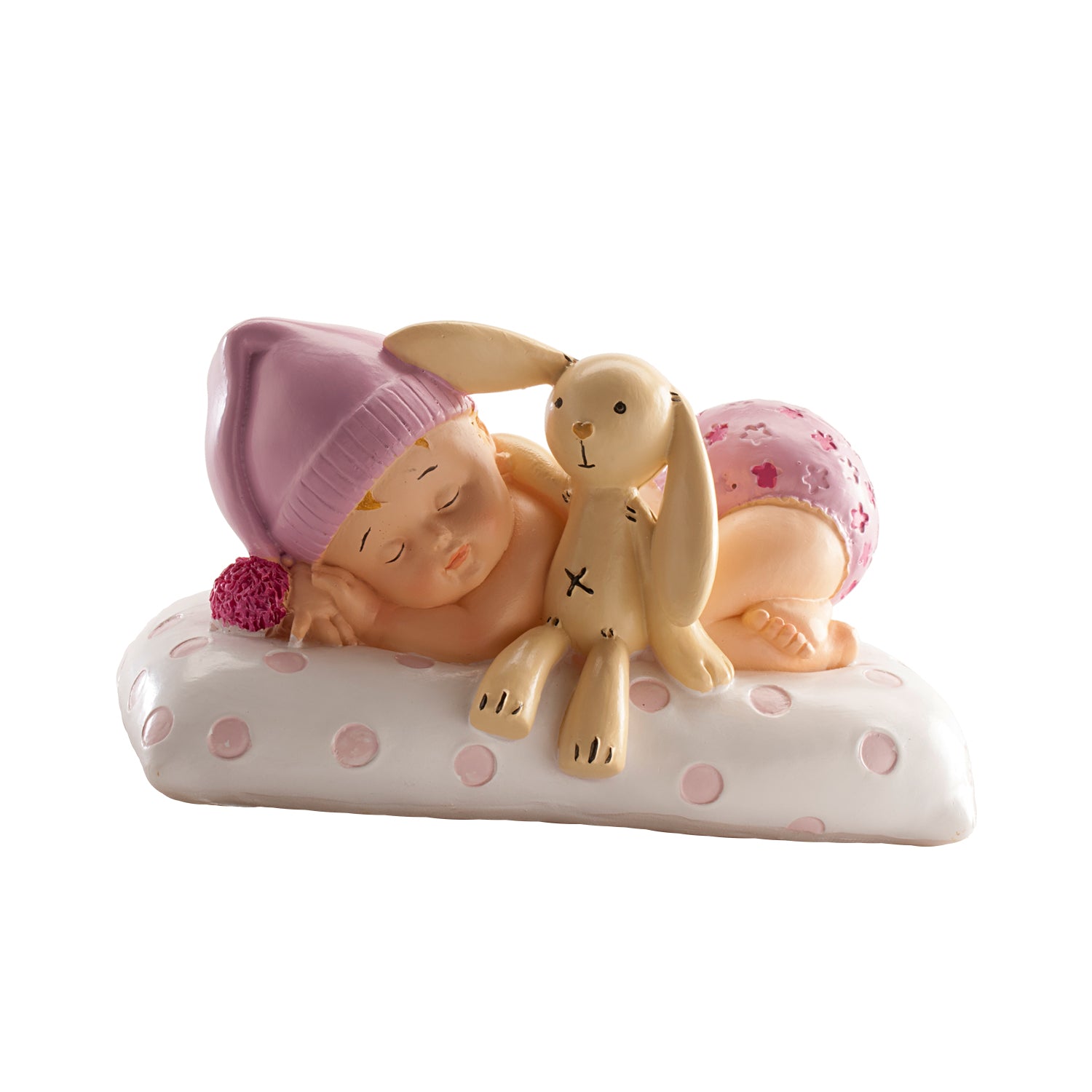 BAUTIZO BEBÉ CON PELUCHE ROSA